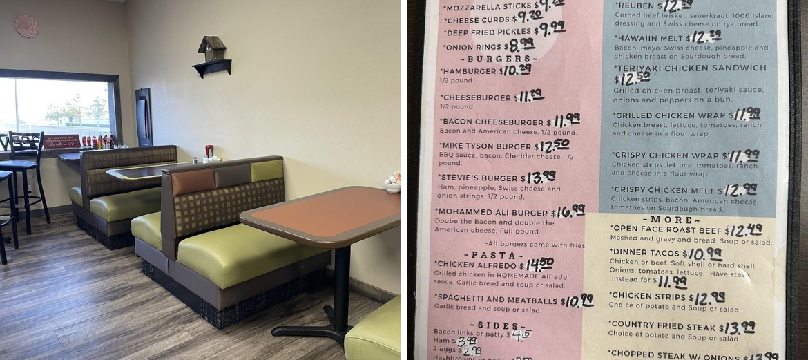 Stevie's Cafe Menu