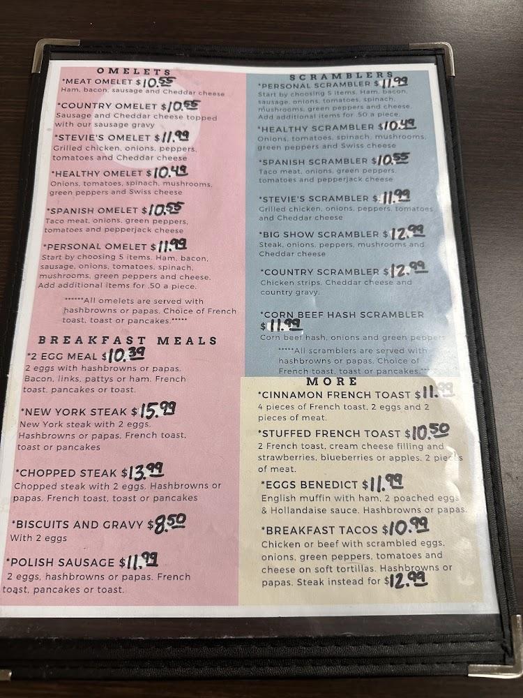 Stevie's Cafe Menu image 2